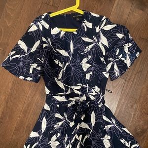 Navy, purple and white Banana Republic dress